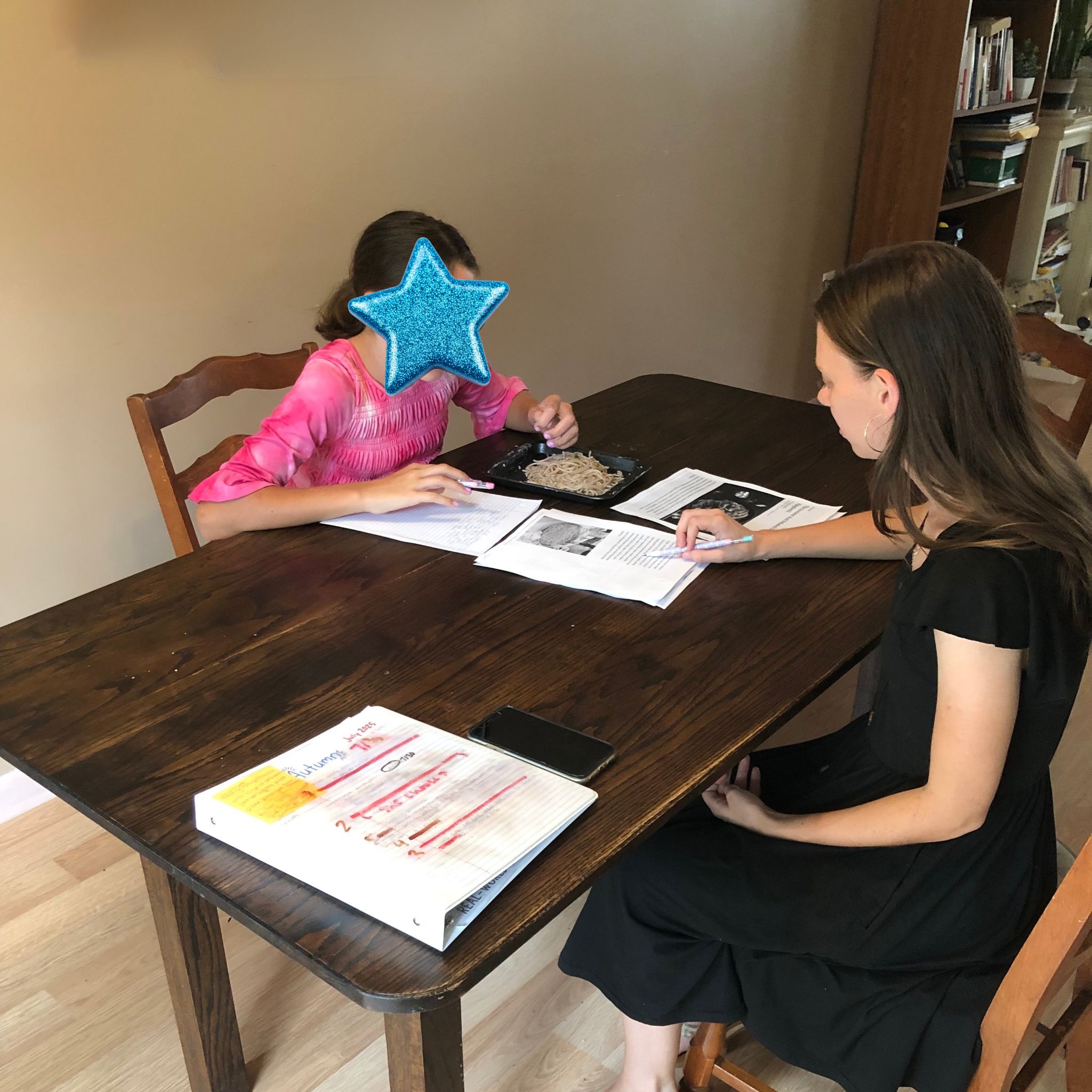 Julia working with a student